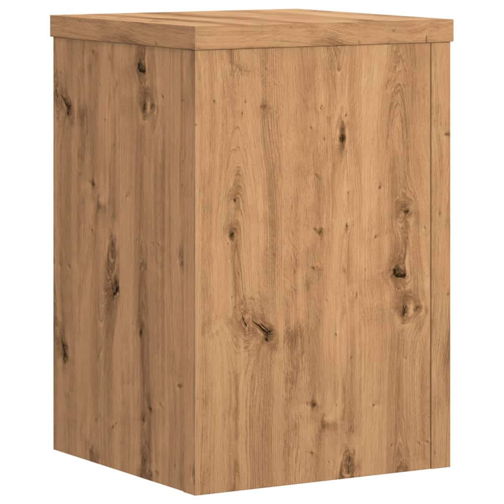 Plantenstandaards 2 st 25x25x35 cm hout artisanaal eiken