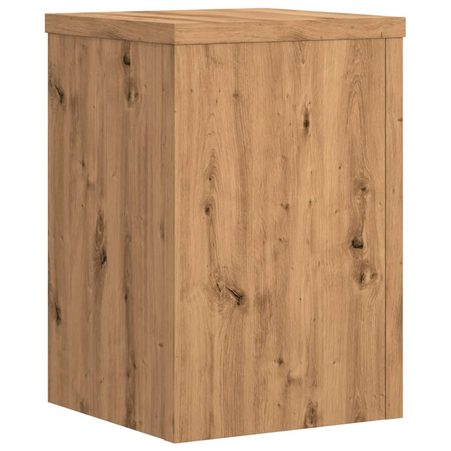 Plantenstandaards 2 st 25x25x35 cm hout artisanaal eiken