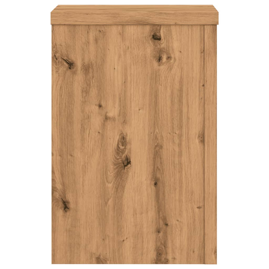 Plantenstandaards 2 st 25x25x35 cm hout artisanaal eiken