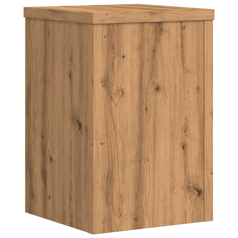 Plantenstandaards 2 st 25x25x35 cm hout artisanaal eiken