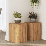 Plantenstandaarden 2 st 25x25x35 cm artisanaal eiken