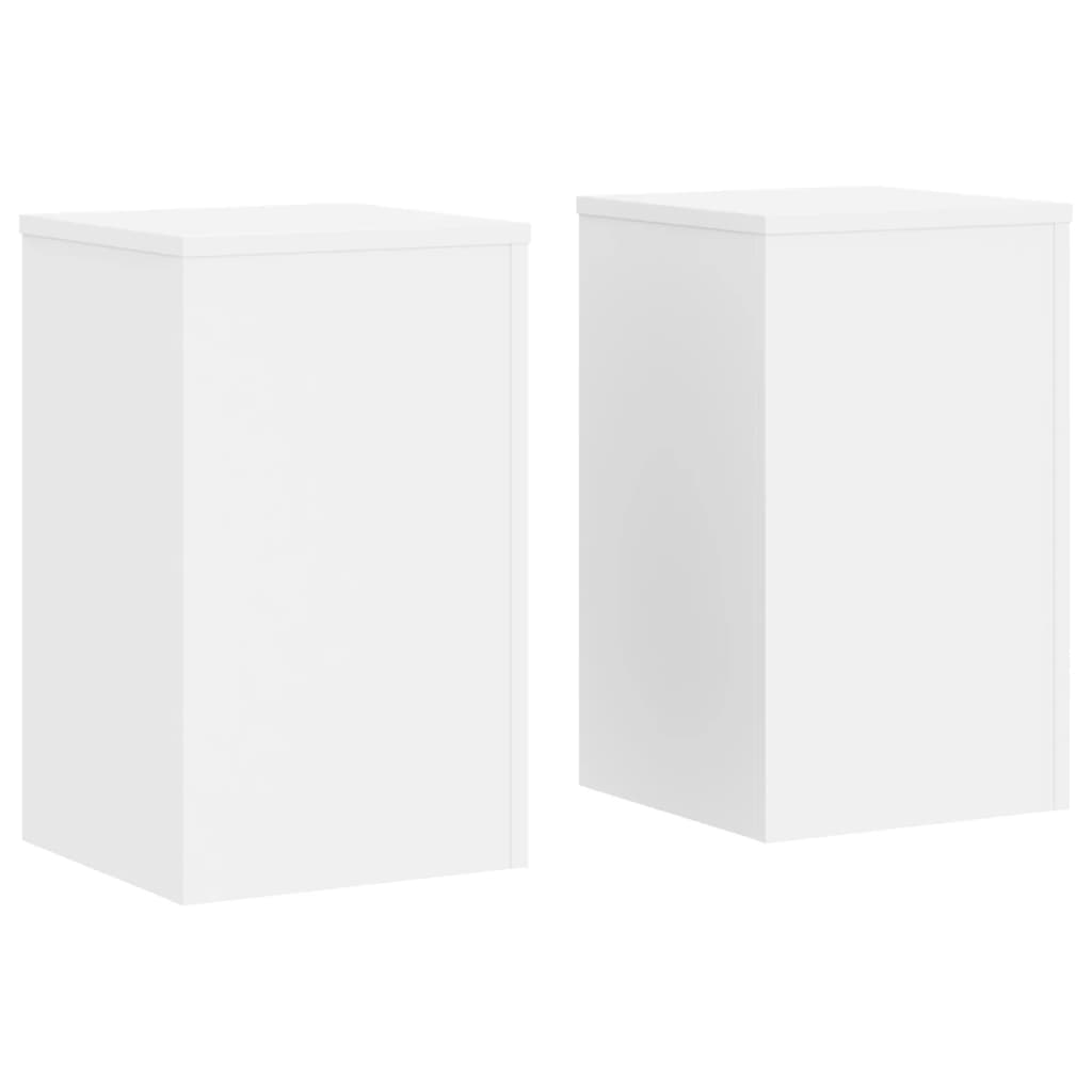 Plantenstandaards 2 st 30x30x50 cm bewerkt hout wit