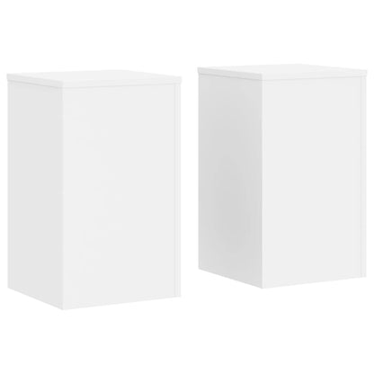 Plantenstandaards 2 st 30x30x50 cm bewerkt hout wit