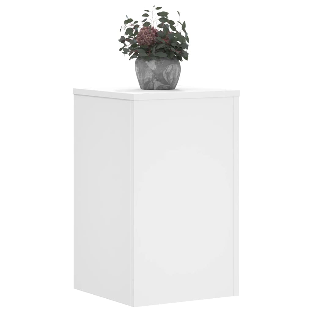 Plantenstandaards 2 st 30x30x50 cm bewerkt hout wit
