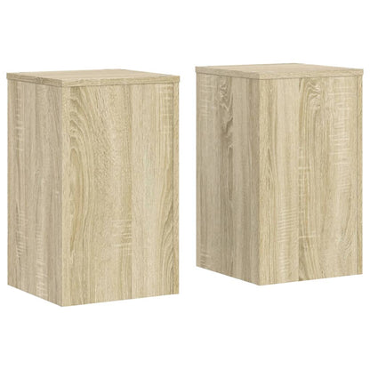Plantenstandaards 2 st 30x30x50 cm bewerkt hout sonoma eiken