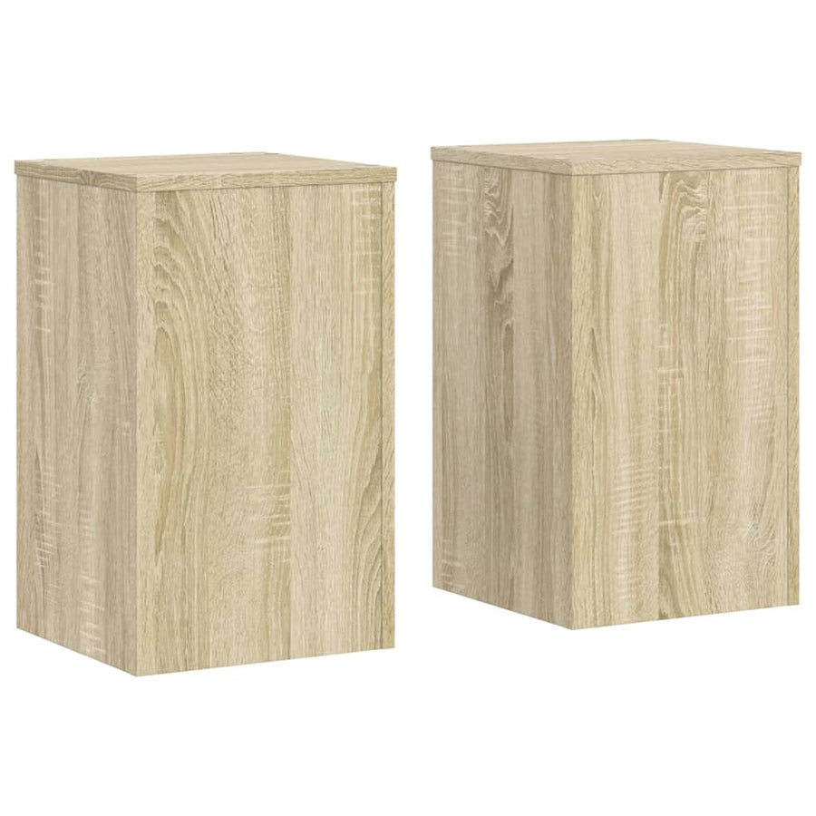 Plantenstandaards 2 st 30x30x50 cm bewerkt hout sonoma eiken