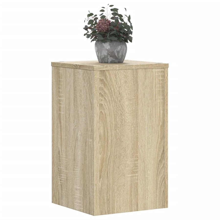 Plantenstandaards 2 st 30x30x50 cm bewerkt hout sonoma eiken