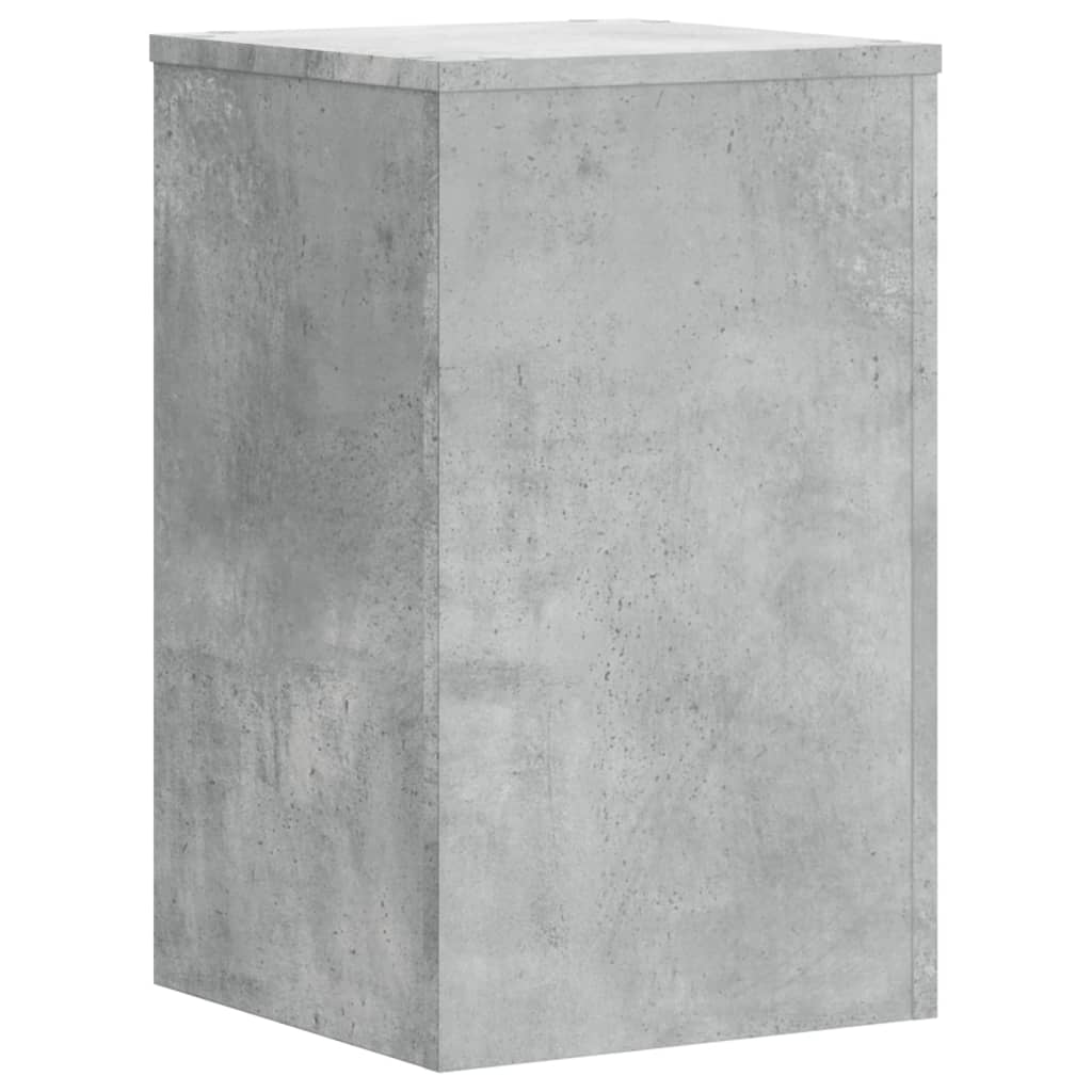 Plantenstandaards 2 st 30x30x50 cm bewerkt hout betongrijs