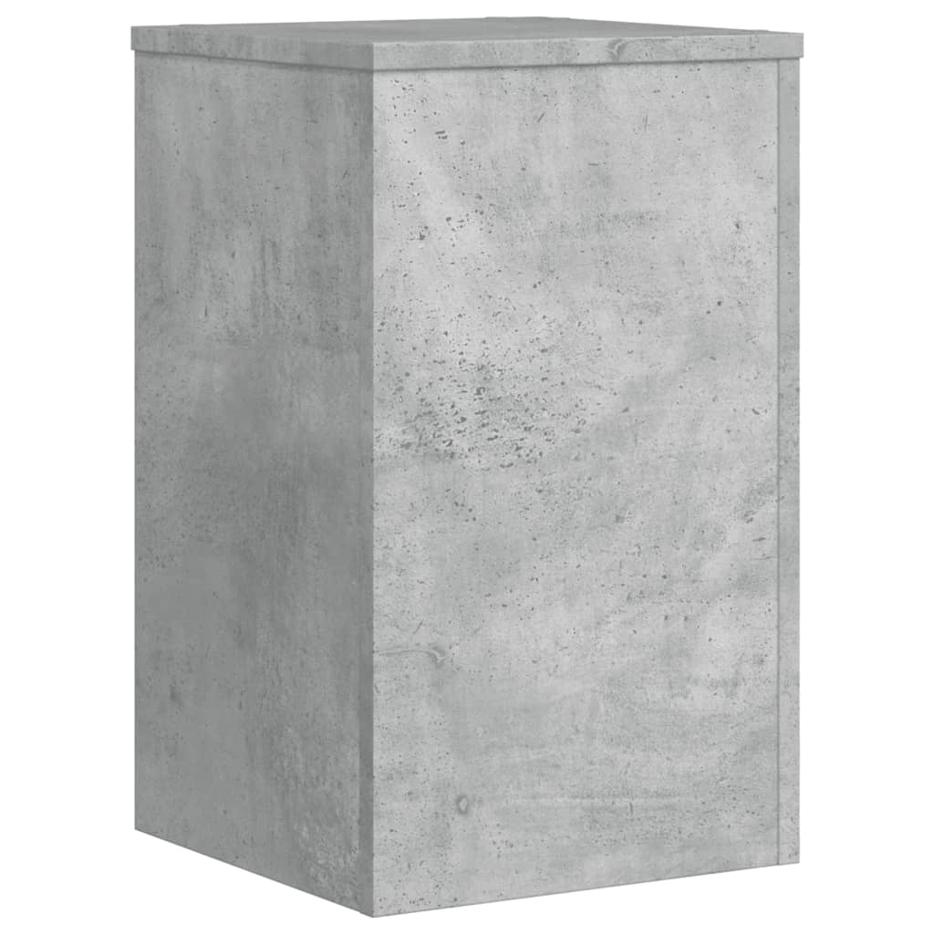 Plantenstandaards 2 st 30x30x50 cm bewerkt hout betongrijs