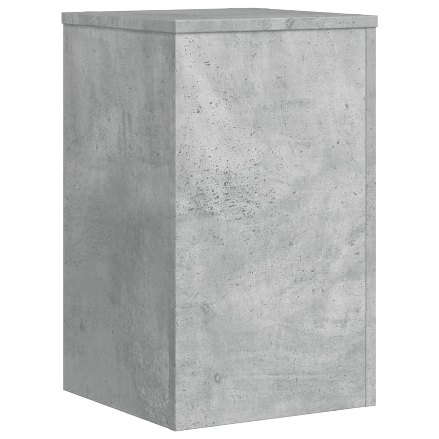 Plantenstandaards 2 st 30x30x50 cm bewerkt hout betongrijs