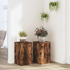 Plantenstandaard 30x30x50 cm bewerkt hout gerookt eiken
