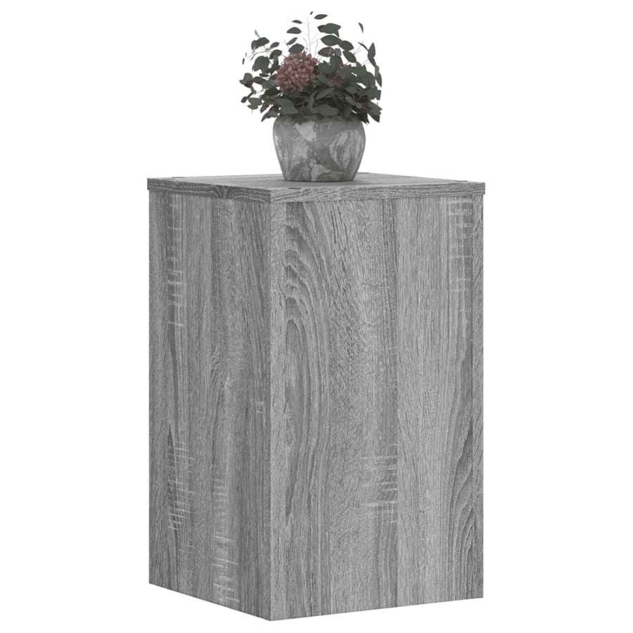 Plantenstandaards 2 st 30x30x50 cm bewerkt hout grijs sonoma