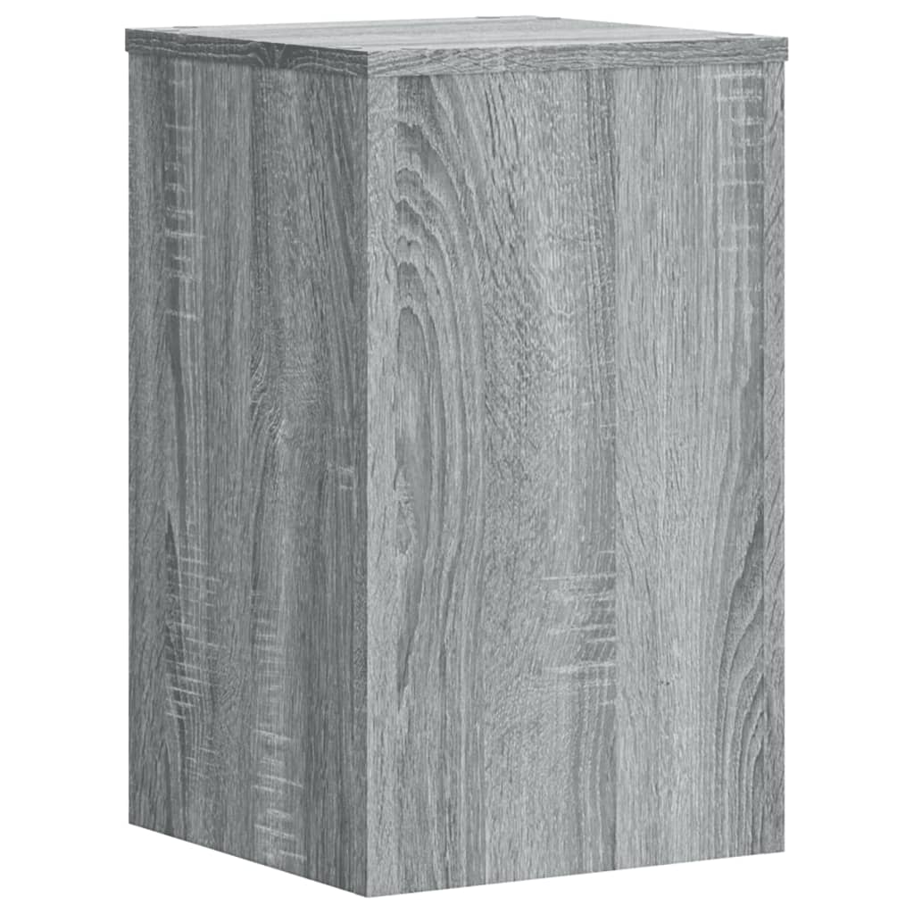 Plantenstandaards 2 st 30x30x50 cm bewerkt hout grijs sonoma