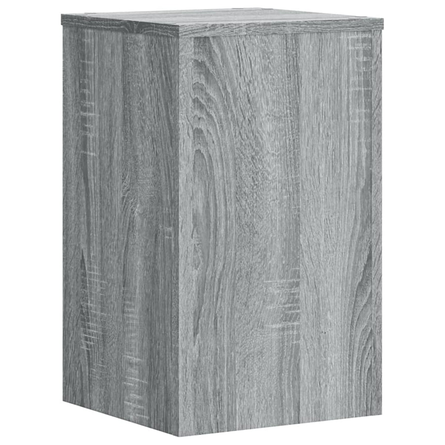 Plantenstandaards 2 st 30x30x50 cm bewerkt hout grijs sonoma