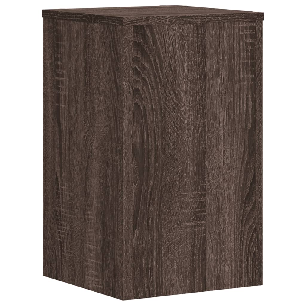 Plantenstandaards 2 st 30x30x50 cm bewerkt hout bruin eiken