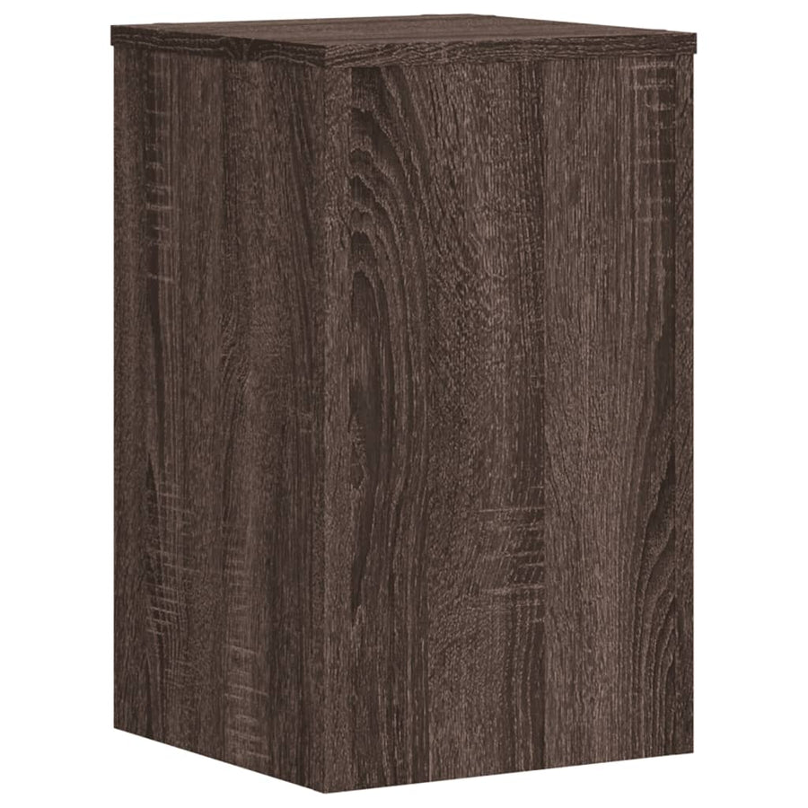 Plantenstandaards 2 st 30x30x50 cm bewerkt hout bruin eiken