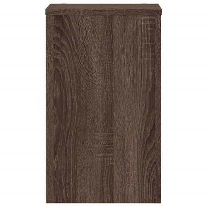 Plantenstandaards 2 st 30x30x50 cm bewerkt hout bruin eiken