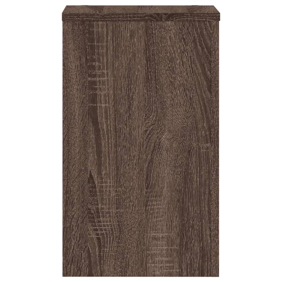 Plantenstandaards 2 st 30x30x50 cm bewerkt hout bruin eiken