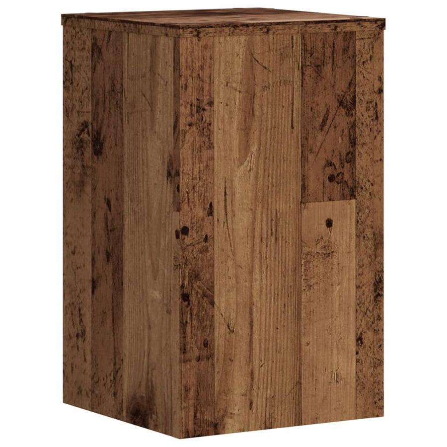 Plantenstandaards 2 st 30x30x50 cm bewerkt hout oud houtkleurig