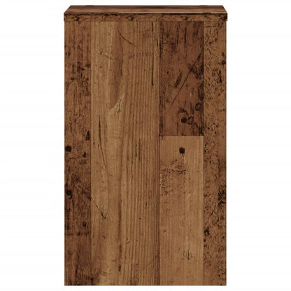 Plantenstandaards 2 st 30x30x50 cm bewerkt hout oud houtkleurig