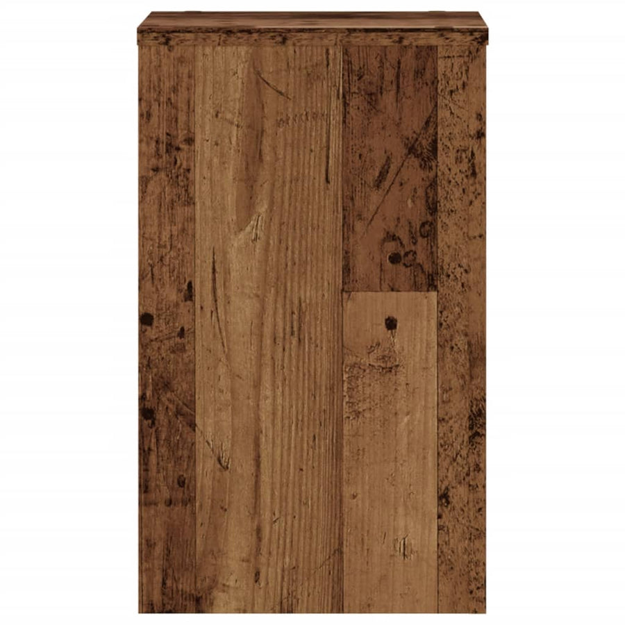 Plantenstandaards 2 st 30x30x50 cm bewerkt hout oud houtkleurig