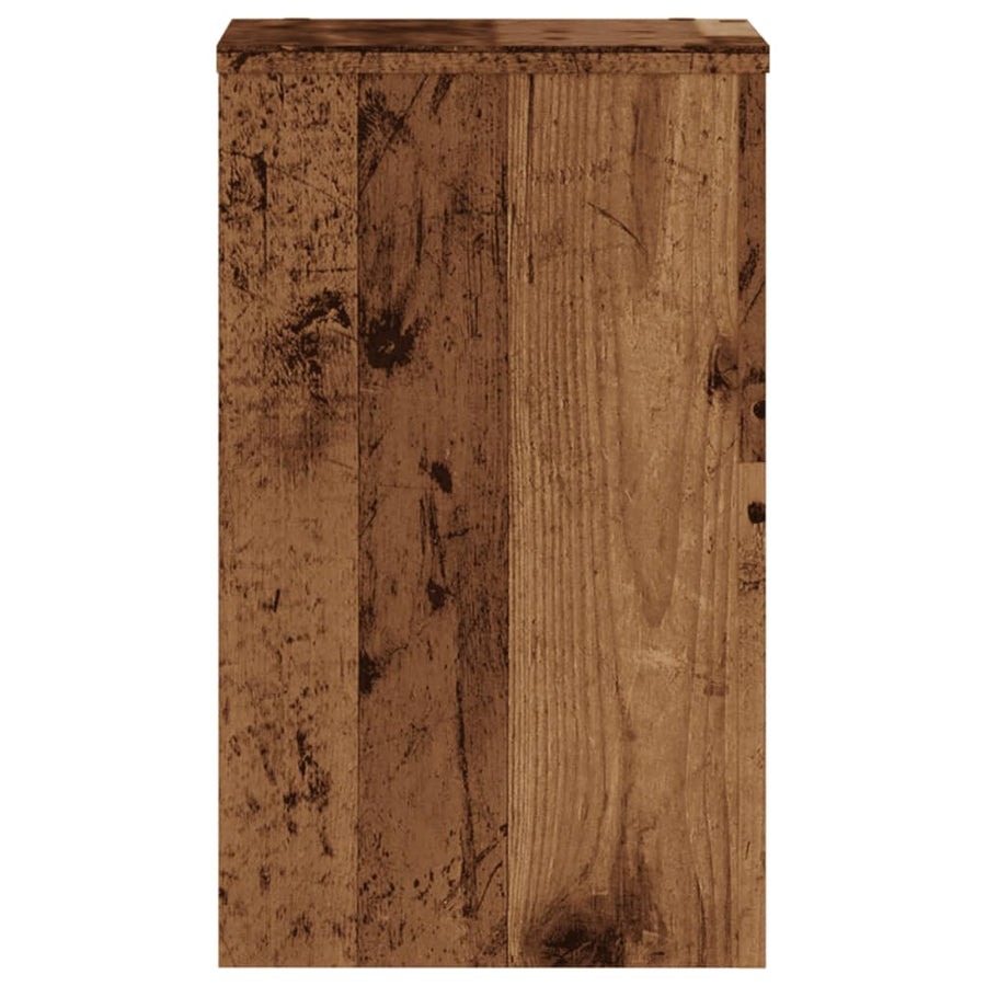 Plantenstandaards 2 st 30x30x50 cm bewerkt hout oud houtkleurig