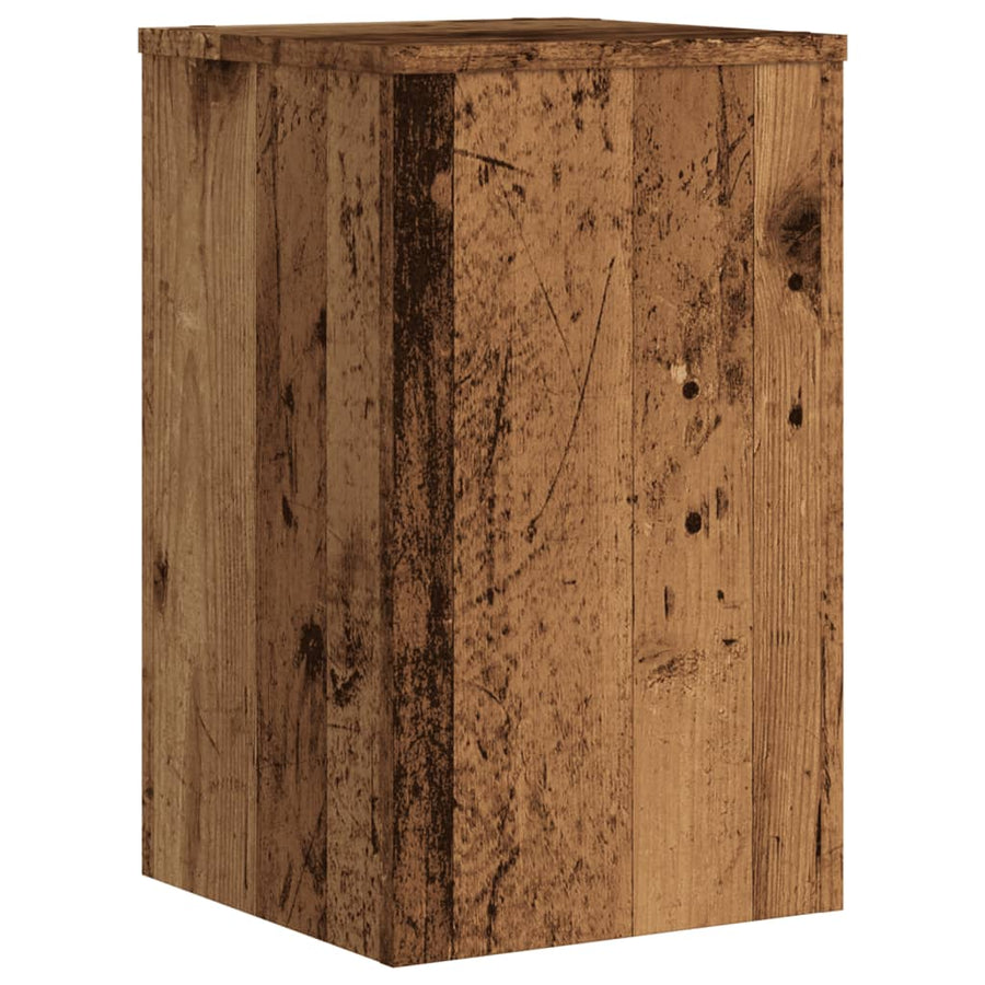 Plantenstandaards 2 st 30x30x50 cm bewerkt hout oud houtkleurig