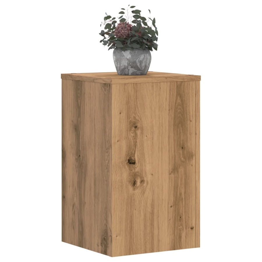 Plantenstandaards 2 st 30x30x50 cm hout artisanaal eiken
