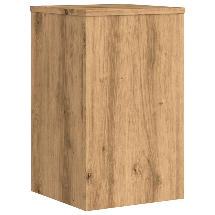 Plantenstandaards 2 st 30x30x50 cm hout artisanaal eiken