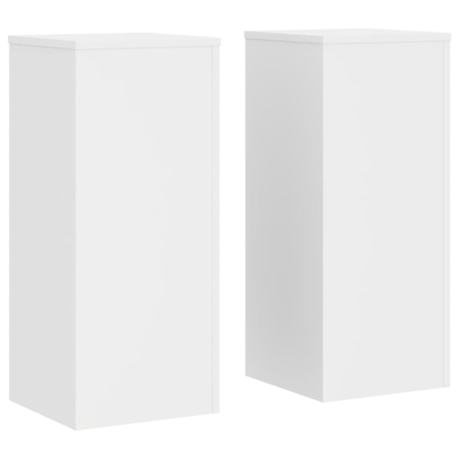Plantenstandaards 2 st 30x30x70 cm bewerkt hout wit