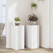 Plantenstandaard 30x30x70 cm bewerkt hout wit 2 stuks