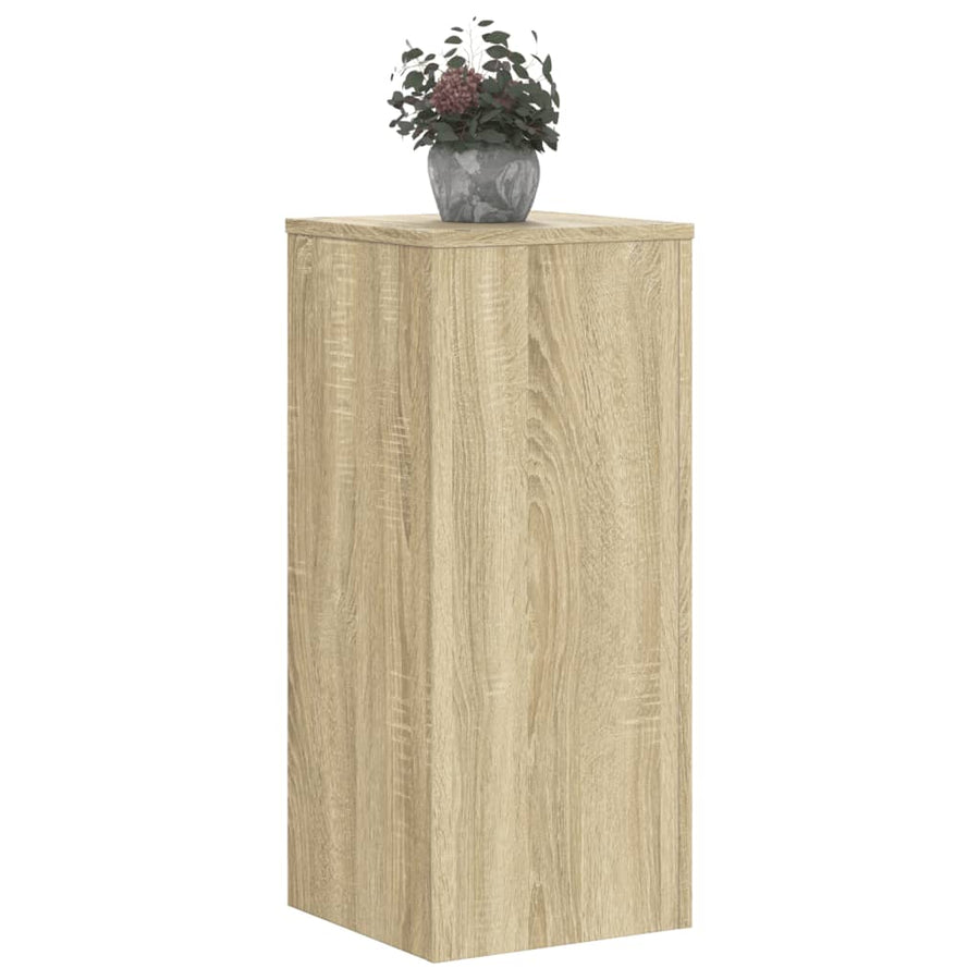 Plantenstandaards 2 st 30x30x70 cm bewerkt hout sonoma eiken
