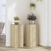 Plantenstandaard 30x30x70 cm bewerkt hout sonoma eiken 2 st