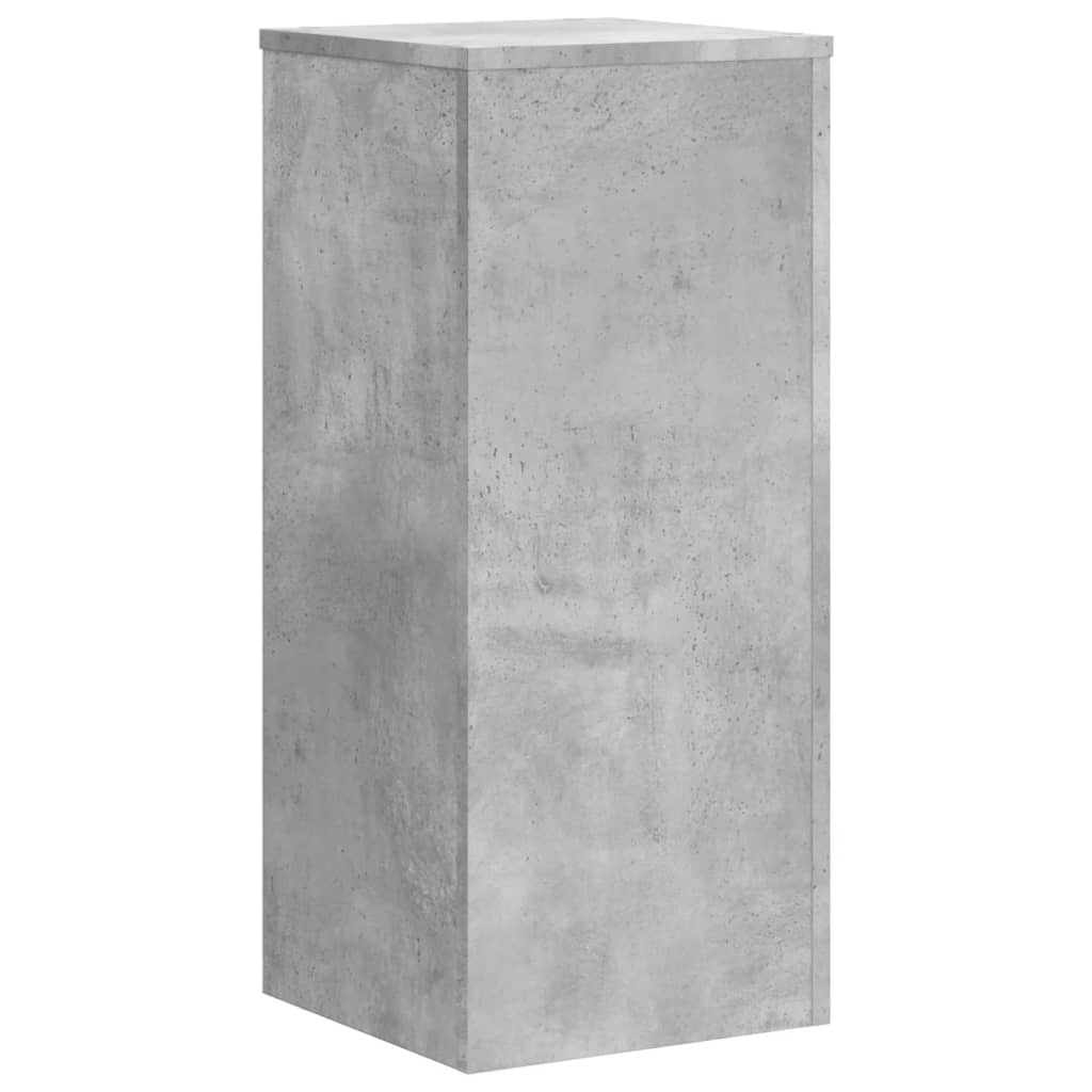 Plantenstandaards 2 st 30x30x70 cm bewerkt hout betongrijs