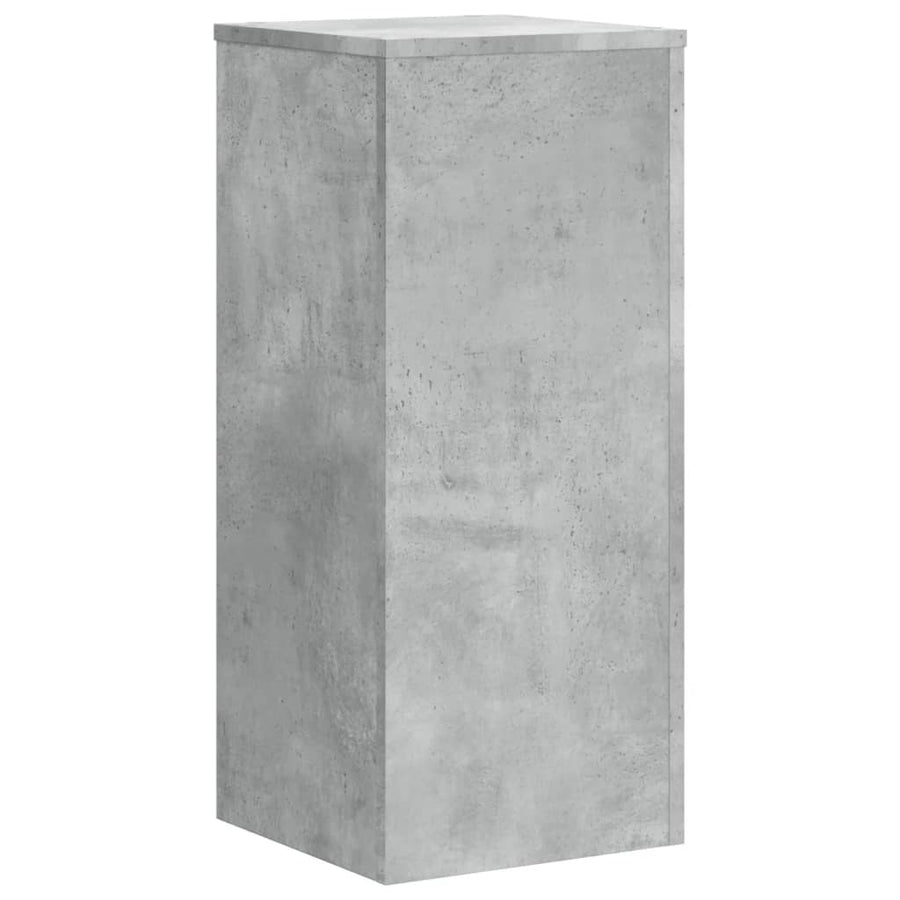 Plantenstandaards 2 st 30x30x70 cm bewerkt hout betongrijs