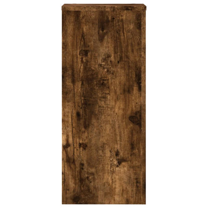 Plantenstandaards 2 st 30x30x70 cm bewerkt hout gerookt eiken