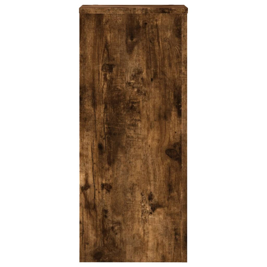 Plantenstandaards 2 st 30x30x70 cm bewerkt hout gerookt eiken