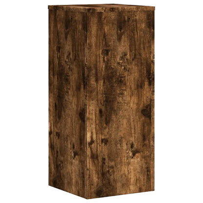 Plantenstandaards 2 st 30x30x70 cm bewerkt hout gerookt eiken