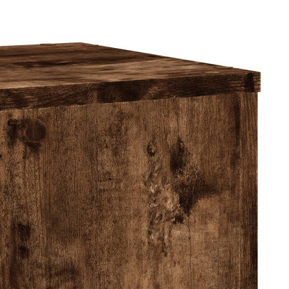 Plantenstandaards 2 st 30x30x70 cm bewerkt hout gerookt eiken