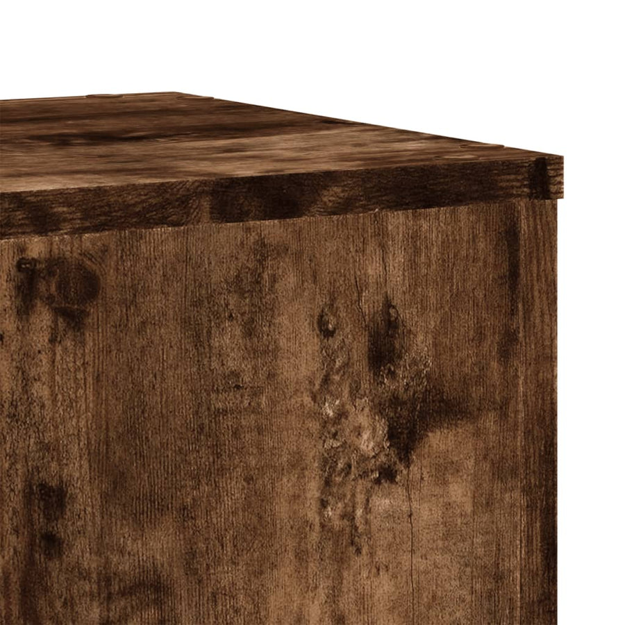 Plantenstandaards 2 st 30x30x70 cm bewerkt hout gerookt eiken