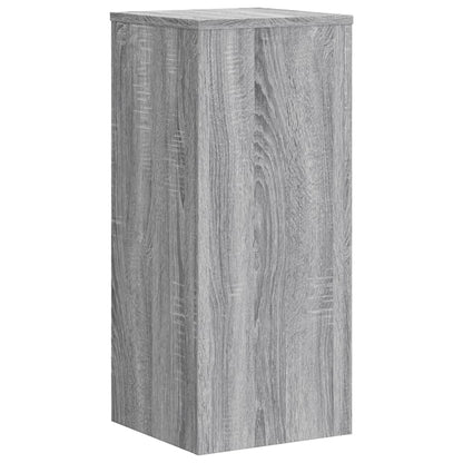 Plantenstandaards 2 st 30x30x70 cm bewerkt hout grijs sonoma