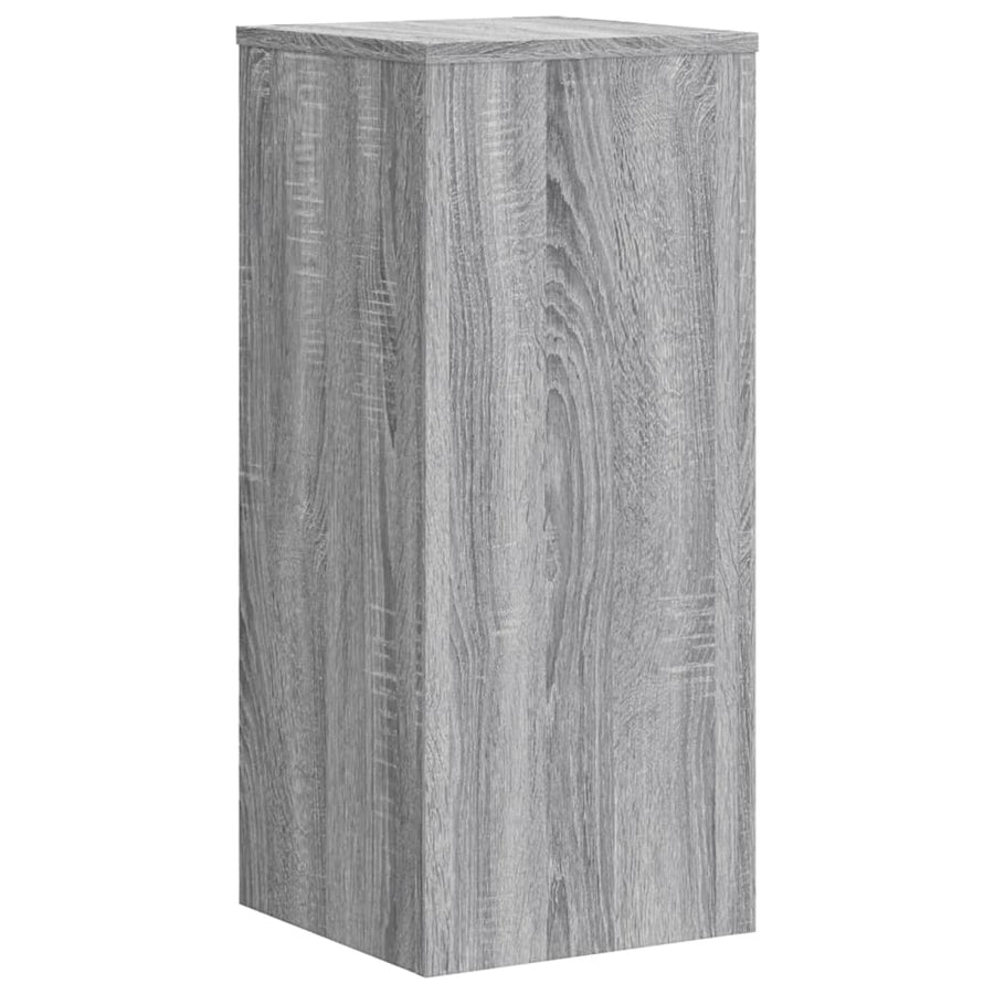 Plantenstandaards 2 st 30x30x70 cm bewerkt hout grijs sonoma