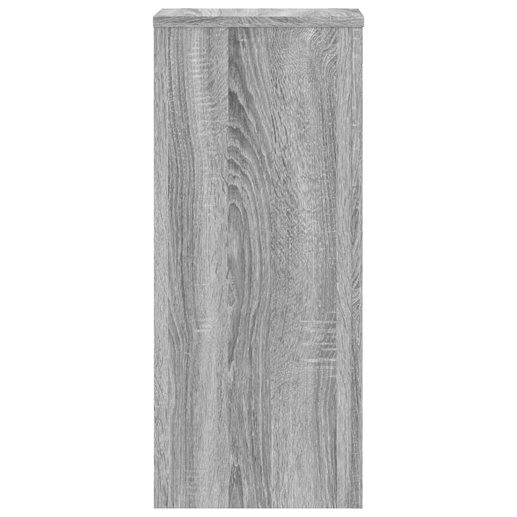 Plantenstandaards 2 st 30x30x70 cm bewerkt hout grijs sonoma