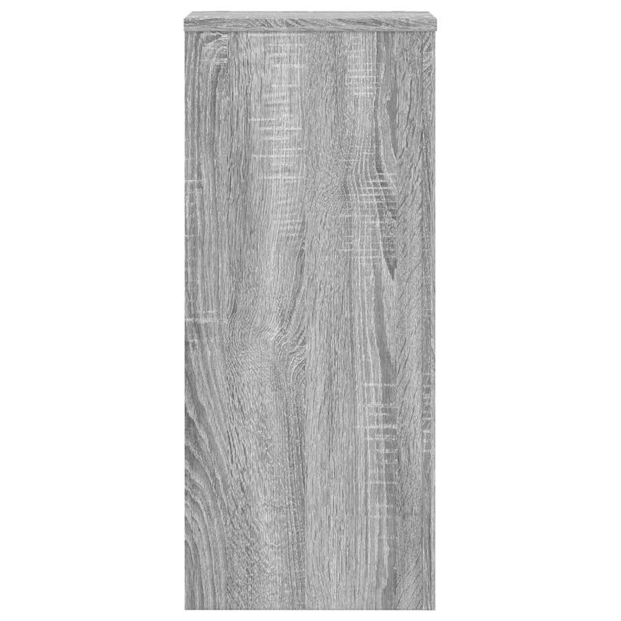 Plantenstandaards 2 st 30x30x70 cm bewerkt hout grijs sonoma