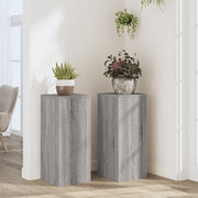 Plantenstandaarden 2 st 30x30x70 cm grijs sonoma bewerkt hout