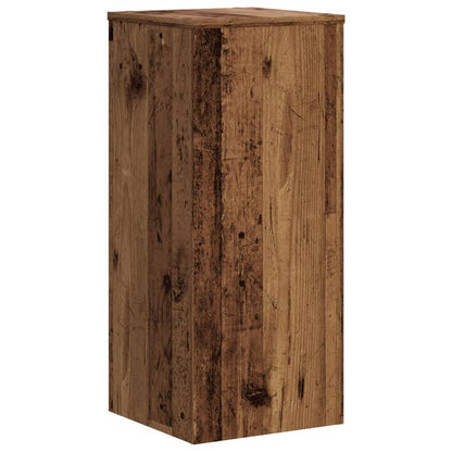 Plantenstandaards 2 st 30x30x70 cm bewerkt hout oud houtkleurig