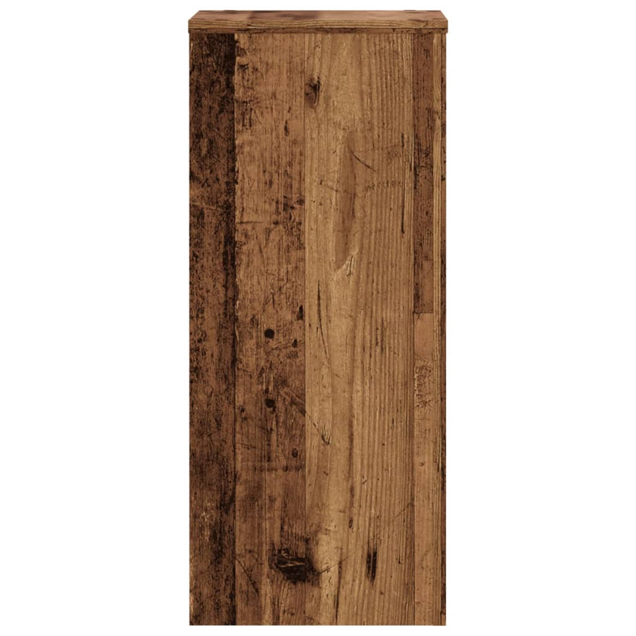 Plantenstandaards 2 st 30x30x70 cm bewerkt hout oud houtkleurig