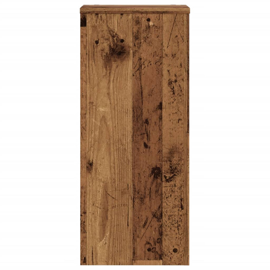 Plantenstandaards 2 st 30x30x70 cm bewerkt hout oud houtkleurig
