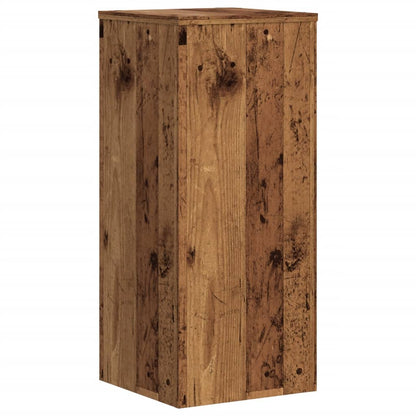 Plantenstandaards 2 st 30x30x70 cm bewerkt hout oud houtkleurig