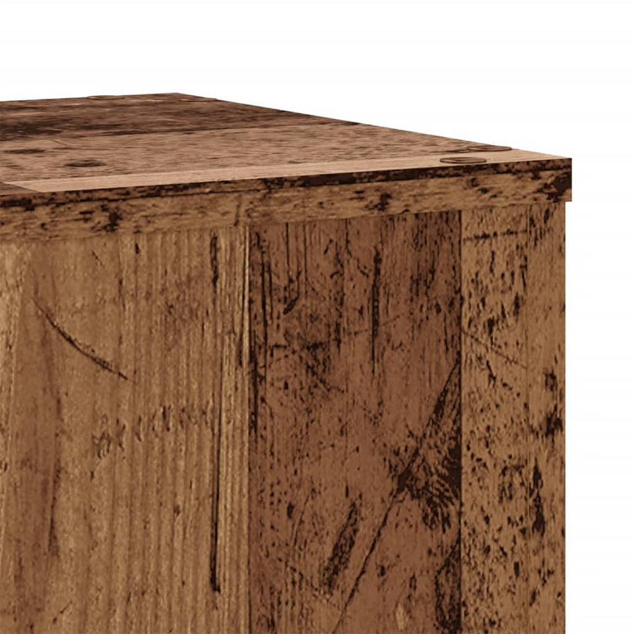 Plantenstandaards 2 st 30x30x70 cm bewerkt hout oud houtkleurig
